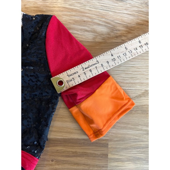 Girls Dance Leotard Pink / Orange‎ / Black Sequence Dancer Costume READ - Picture 8 of 8